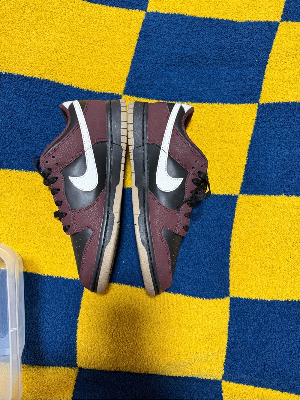 Nike womens Burgundy, Black and White Low-Top Sneakers